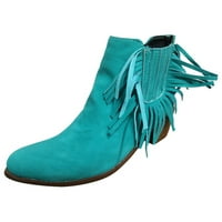 Jsaierl женски винтидж пискюли Up къси ботуши Midheel Boots Shoes Каубойски ботуши Модерен западен каубой затруднен обувка