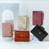Модна чанта с много карта слот солиден цвят мини монета чанта чанта за малък портфейл Притежател на кредитна карта Притежатели на тъмно розово