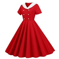 Одри Хепбърн рокля за дамски ретро 50 -те 60 -те рокабили къси ръкави парти рокли дами люлка абитуриент коктейлна рокля