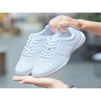 Harsuny Kids Cheer Shoes Бели широки ширини мажоретни обувки Леки маратонки с ниска пета танци бяло 9c