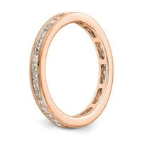14k розово златово пръстенна лента Eternity Diamond Square Polished 1ct Princess Channel Set Размер 6