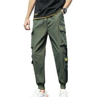 Boc Cargo Pants Множество джобове свободни мъже мъже солиден цвят хип -хоп стил панталони за мъже