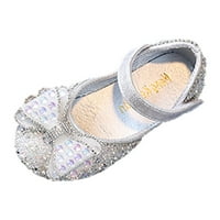 Пролетно лято Детски деца танцови обувки момичета изпълнение принцесови обувки Rhinestone Pearl Sequins Bowknot Size 30