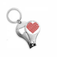 Red Valentine Day Heart Patter Nail Nail Nipper Key Chain Bottle Opener Clipper