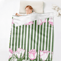 Ретро флорални райета хвърляния одеяло с калъф за възглавница за домашен диван легло и диван размит уютен микрофибър климатик за одеяло за подарък за майчин ден за деца и възрастни