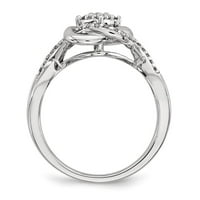 14k бяло злато Real Diamond Square Cluster Ring