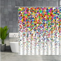 Резюме кръг за душ завеса за баня Геометрични цветни дъгови точки Детски декорации Завеси за тъкани с кука