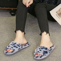 Fangasis жени леопардови отпечатани пухкави плоски чехли дами да се приплъзват на топли обувки анти приплъзване