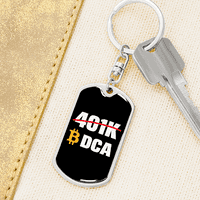 401K или DCA Crypto Keychain неръждаема стомана или 18K златно куче етикет за ключар