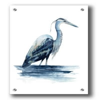 Епично изкуство 'Azure Heron II' от Grace Popp, Acrylic Glass Wall Art, 24 x36