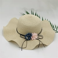 Bmnmsl straw sun шапка дишащ сгъваем фланшинг ръб слънчева защита шапка флопи плаж на открито за пътуване шапка за жени момичета