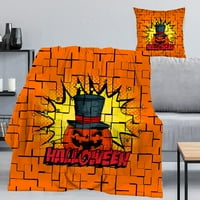 Хелоуин декоративно одеяло с калъф за възглавници, одеяло за вещица за спалня хол за инди -декор,420,59x79 ''