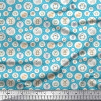 Soimoi Polyester Crepe Fabric Star & Comey Animals Детски отпечатъци от плат от двор