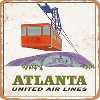Метален знак - Atlanta Travel Vintage Ad - Винтидж ръждив вид