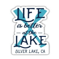 Сребърно езеро Калифорния Сувенир Винил стикер с стикер с гребло 4-пакет