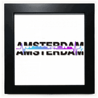 City Radio Amsterdam Building Black Square Frame Picture Wall Tabletop