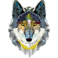 Wolf Polygon Girls White Graphic Tee - Дизайн от хора XS