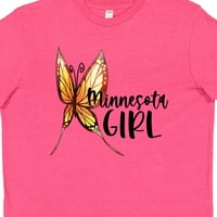 Inktastic Minnesota Girl- Младежка тениска на пеперуда