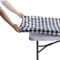 Покритие на масата за пикник с капаци на пейката - външна водоустойчива покривка с еластични ръбове и фланела за RV, къмпинг, барбекю, комплект