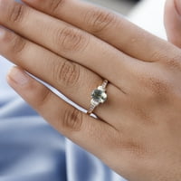 Магазин lc luxoro aaa зелен танзанит бял диамант овал 14k жълт златен пръстен за жени бижута подаръци размер ct 1. g-h цвят i яснота рожден ден подаръци