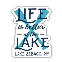 Езерото Себаго Ню Йорк Сувенир Винилов стикер с стикер Дизайн 4-пакет