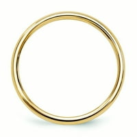 Солиден 14k жълто злато полиран сватбена лента пръстен