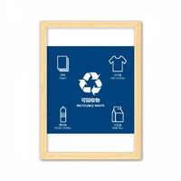 Изхвърляне на отпадъци Рециклируемо употребявани дрехи Декоративна дървена картина Домашна украса картина рамка A4
