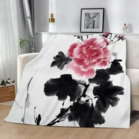 Одеяло фланел растение Цвете по -топъл комфорт с висока дишане уютно одеяло за хол най -добри размери на подаръци