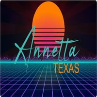 Annetta Texas Vinyl Decal Stiker Retro Neon Design