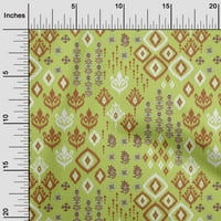 OneOone Organic Cotton Poplin Twill Fabric Block & Geometric Ikat Print Fabric Bty Wide
