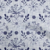 OneOone Cotton Poplin Средно синя тъкан Флорално DIY Облекло Квилинг плат за печат от плат от двор широк
