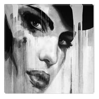 Startonight Canvas Wall Art Черно и бяло абстрактно абстрактно жена зад маската, двойна гледка изненада произведение на изкуството модерен в рамка готов за окачване на стена изкуство оригинална художествена живопис