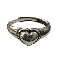 Heiheiup Vintage Ring Girls Gift Heart Женски бижута Регулируем аксесоар Винтидж пръстени