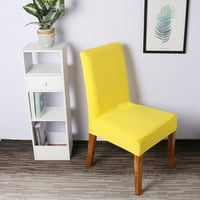 Стол за хранене Капак Жълт твърд цветен стол покритие Мляко копринен стол Схлатка сменяем миещ стол протектор за трапезария ресторант бар