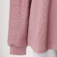 Vedolay дамски пуловери Дамски дълъг фенер ръкав халтер за изрязване на врата плетен пуловер пуловер, розов s