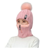 Дадария каубойски шапки за дамски слушалки добавят топлинно колоездене топла зимна шапка плетене шапка розово, жени