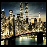 BuyArtforless Manhattan Lights New York City Skyline Framed Wall Art