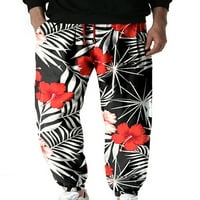 Авамо флорални отпечатани ежедневни панталони тънки панталони за цветя за мъже плаж цвят пачуърк панталони хип -хоп джогинг улични дрехи панталони