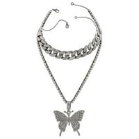 Колиета истинска висулка за пеперуда колие кубинска верига подаръци за жени пеперуди вериги момичета колиета