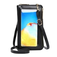 Кръстосани портмонета за жени ежедневни кръстосани чанти Регулируема каишка чанта за рамо с визуален мобилен телефон прозорец мъже чанти рамо рамо