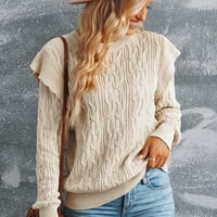Женски вълнен пуловер пуловер с ръкав пуловер за зимно ежедневно облекло