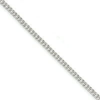Sterling Silver Double Side Diamond Cut Flat Link Curb Chain