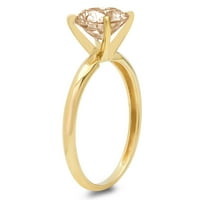 0,5ct кръгло рязане шампанско симулиран диамант 14k жълто злато годишнина годежен пръстен размер 5.25