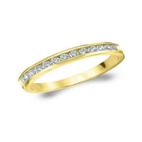 Сватбена лента на CTTW Diamond, юбилеен пръстен на Yellow Gold Diamond