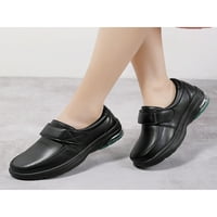 Gomelly Women's Slip on Loafer Shoes Небрежно плоска медицинска сестра ходене маратонки кръг пръст с нисък клинов обувки с въздушна възглавница черно 4.5