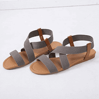 Rush еластични сладки плоски сандали за жени ежедневни летни плажни обувки сандал ваканция Пътуване Гладиатор сандали ------ Сив S1843