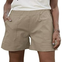 Jusddie Ladies Mini Pant Elastic Beaist Hawaii къси горещи панталони с висока талия от дъна на Бермуда Holiday Shaki s