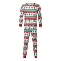 Коледни семейни пижами съвпадащи комплекти Коледни печат в комбинезона ромп Xmas Семейство съвпадение на пижами дрехи мъже червени