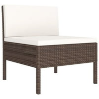 Fyydes Patio Lounge Set с възглавници Poly Rattan Brown, Outdoor мебелни комплекти
