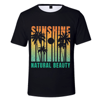Тениска, момчета и мъжки хавайски тениски за мъже, ежедневни ежедневни къси ръкави кръгла шия, мъжки графични тениски, мъже черна тениска, отпечатана хавайска плажна риза, възрастен-3xl, черно